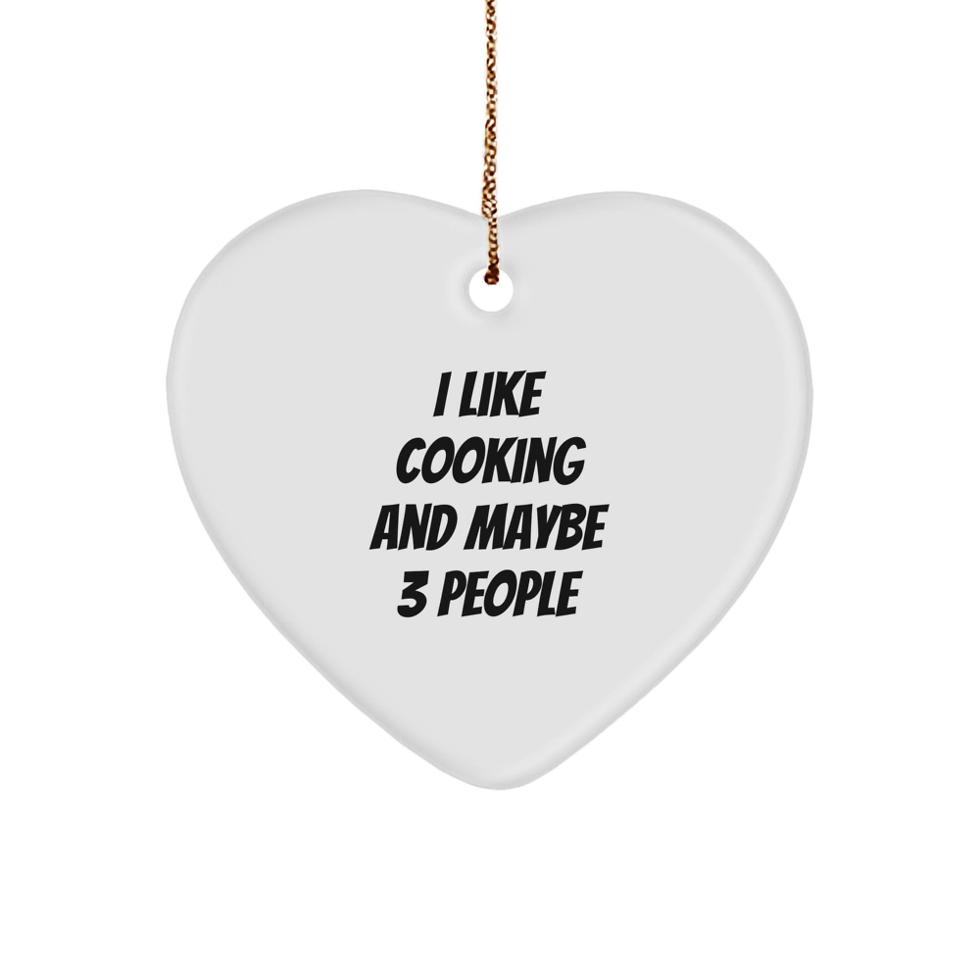 I Like Cooking Gifts for Cooking Enthusiasts, Friends, and Family - Funny Heart Ornament for Christmas - Image 1