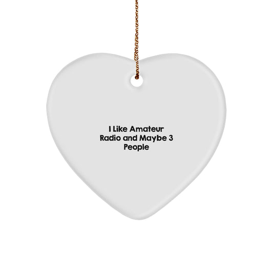 Funny Amateur Radio Gifts for Men from Friends - Heart Ornament, Unique Christmas Unique Gifts - Image 1