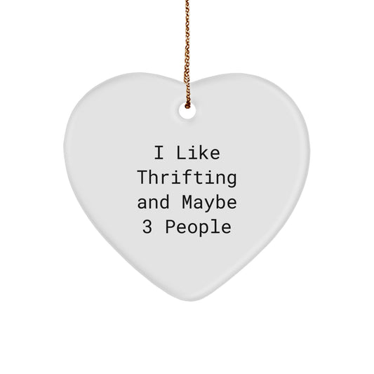 Funny Thrifting Heart Ornament Gifts from Men to Thrifting Friends for Christmas - Image 1