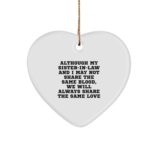 Funny Sister-in-law Heart Ornament Gifts for Sister-in-law, Gifts from Family, Heart Shaped Ornament for Christmas Unique Gifts - Image 1