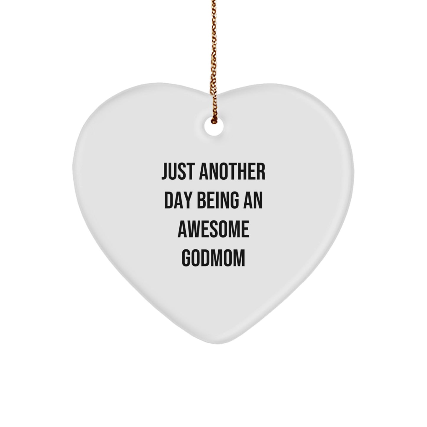 Funny Godmom Heart Ornament Gifts from Men, Women, or Family to Godmom on Christmas Unique Gifts - Image 1