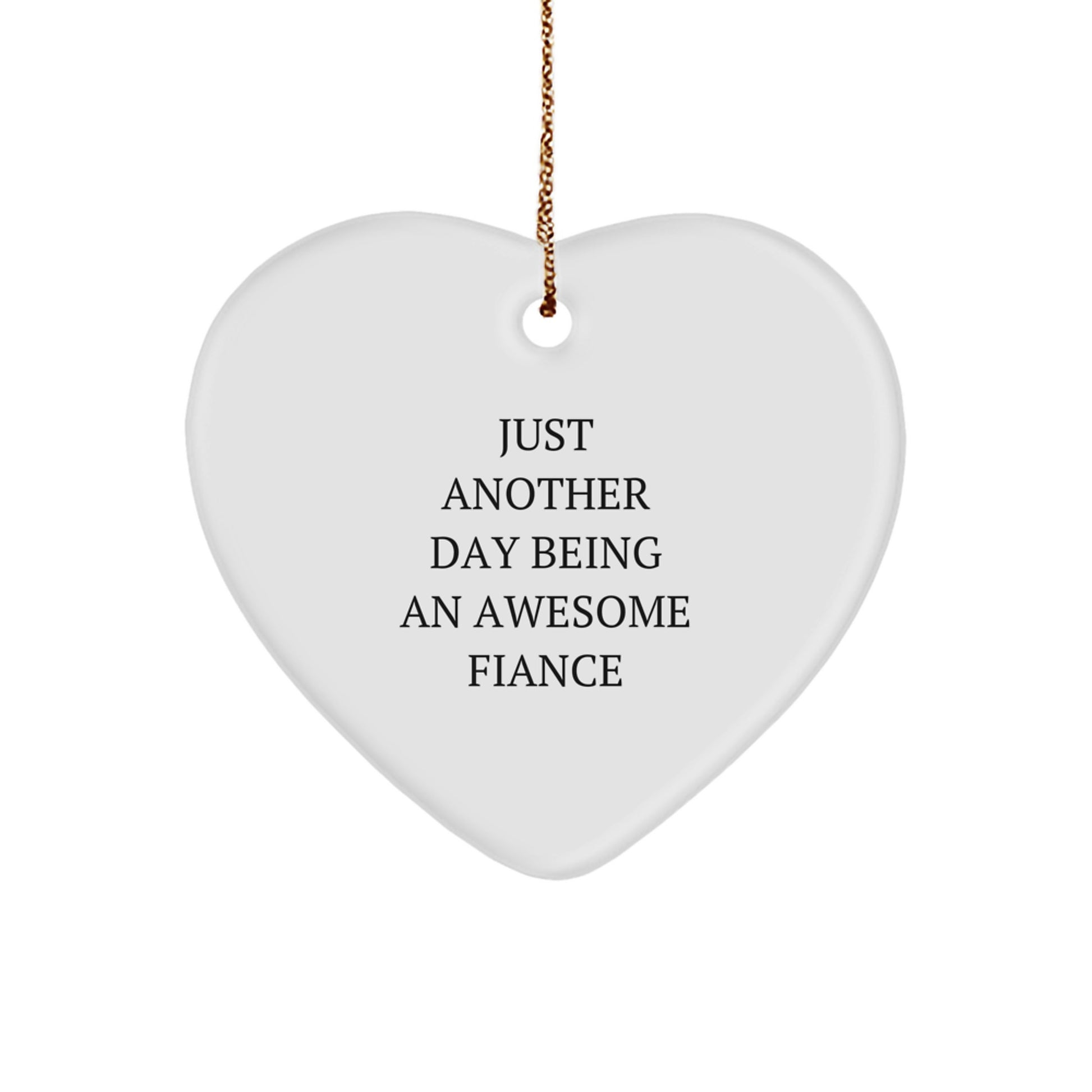 Funny Fiance Gifts from Men to Fiancee for Christmas Unique Ornaments Heart Shaped - Image 1