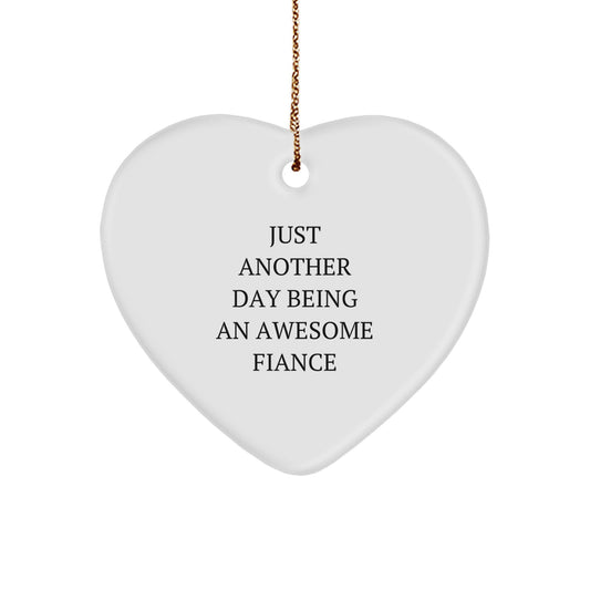 Funny Fiance Gifts from Men to Fiancee for Christmas Unique Ornaments Heart Shaped - Image 1