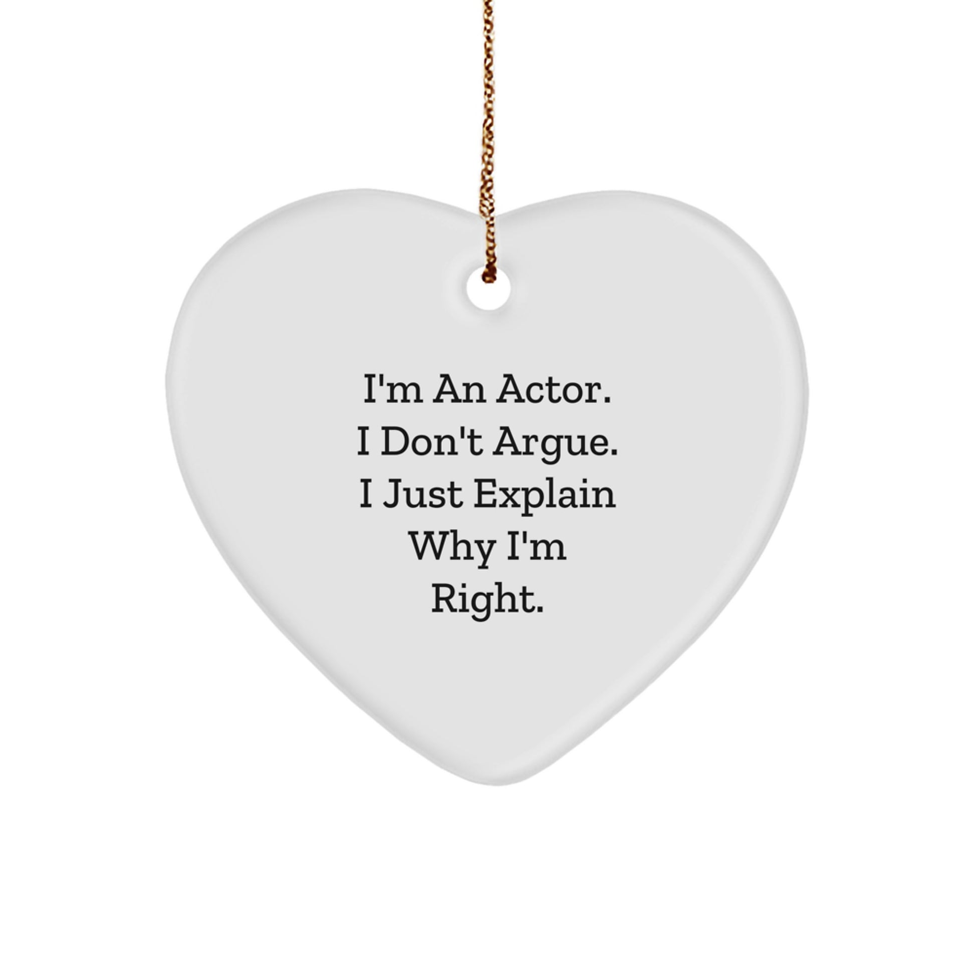 Funny Actor Heart Ornament Gifts for Him from Friends, Heartfelt Christmas Unique Presents for Actor Man - Image 1
