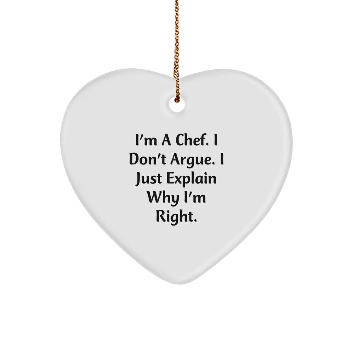 Funny Chef Heart Ornament Gifts from Men for Christmas Unique Gifts for Chef - Image 1
