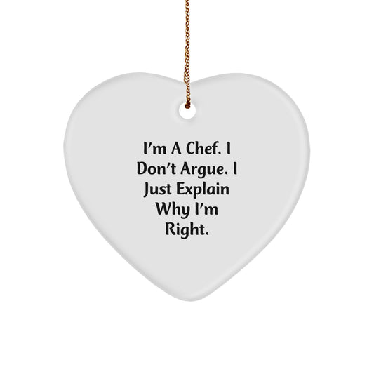 Funny Chef Heart Ornament Gifts from Men for Christmas Unique Gifts for Chef - Image 1