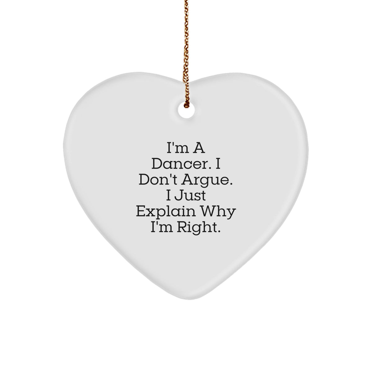 Funny Dancer Gifts from Men to Women, Dancer Heart Ornament for Christmas Unique Gifts - Image 1