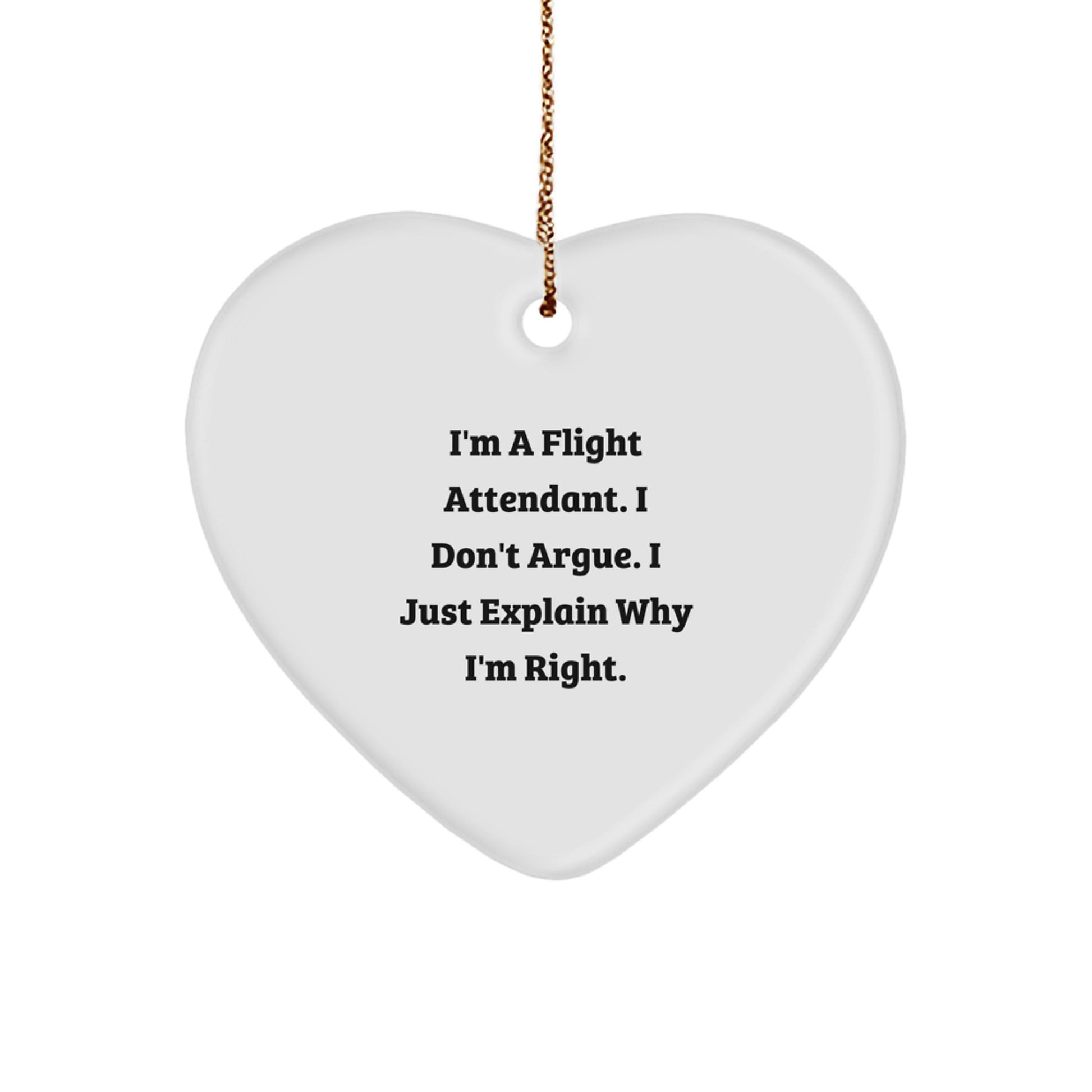 Funny Flight Attendant Heart Ornament Gifts from Friends and Family for Christmas Unique Presents - Image 1