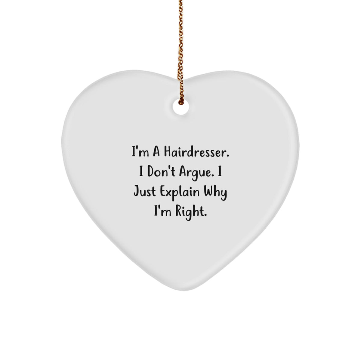 Funny Hairdresser Gifts from Friends, Heart Ornament for Hairdresser, Christmas Unique Gifts - Image 1