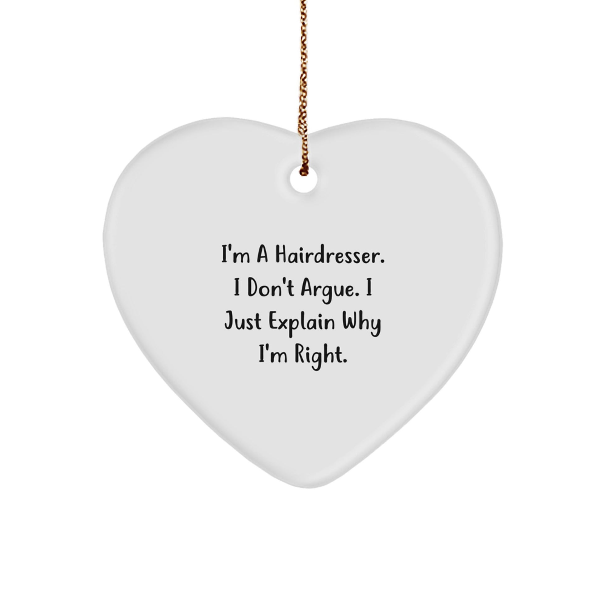 Funny Hairdresser Gifts from Friends, Heart Ornament for Hairdresser, Christmas Unique Gifts - Image 1