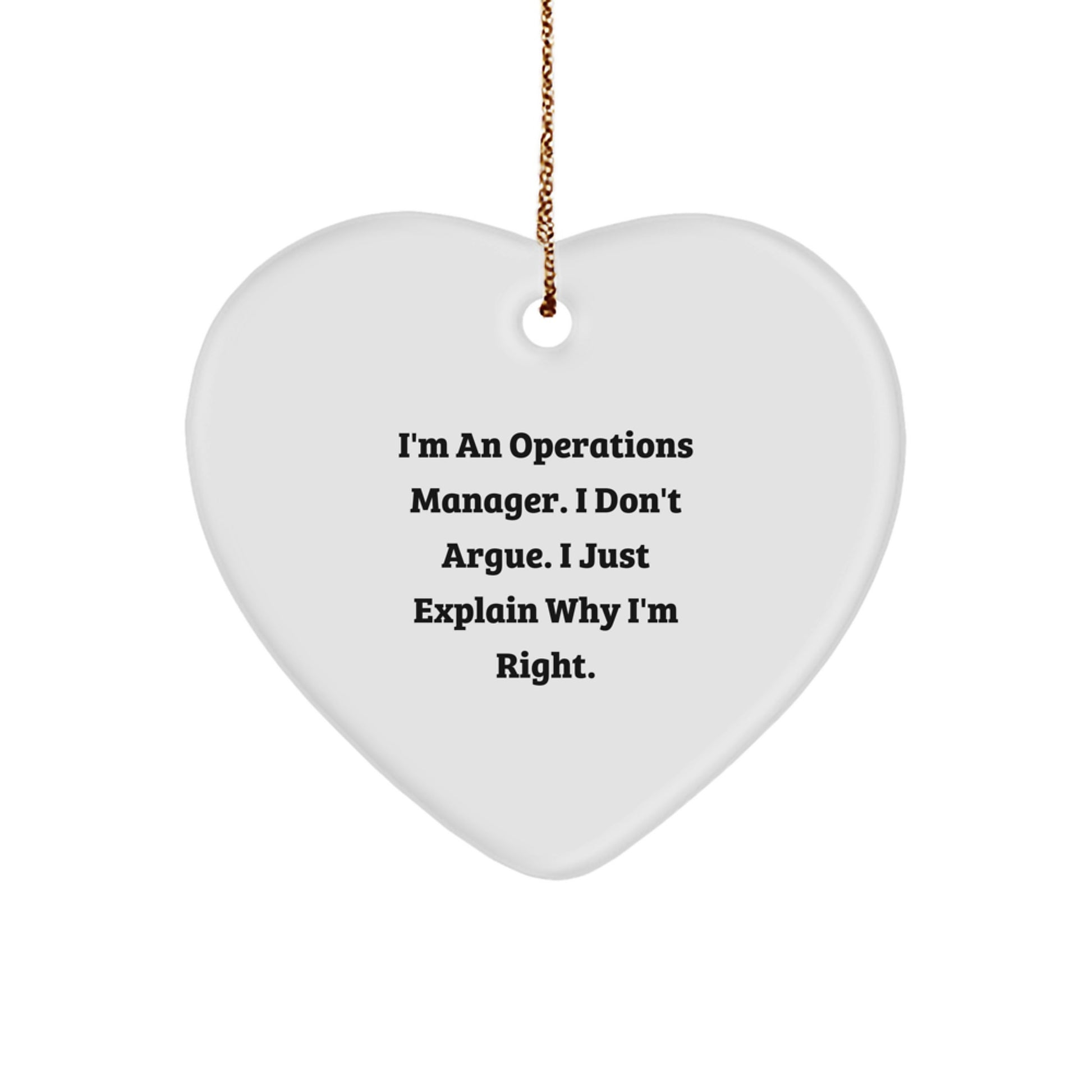 Funny Operations Manager Gifts from Friends, Heart Ornament for Operations Manager, Christmas Unique Gifts for Men - Image 1