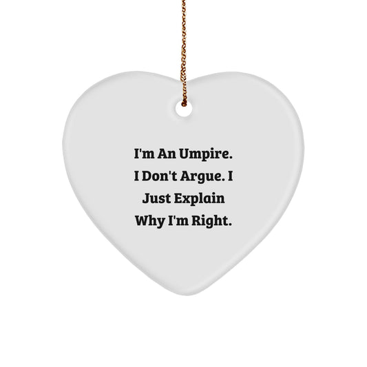 Funny Umpire Heart Ornament Gifts from Friends to Umpire Men Unique Christmas Unique Gifts - Image 1