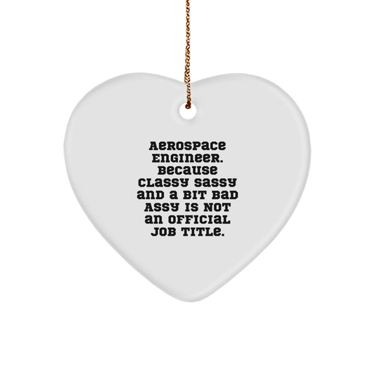 Funny Gift for Aerospace Engineer Friends, Heart Ornament with Inspirational Quote, Christmas Unique Ornaments for Men Women Coworkers - Image 1
