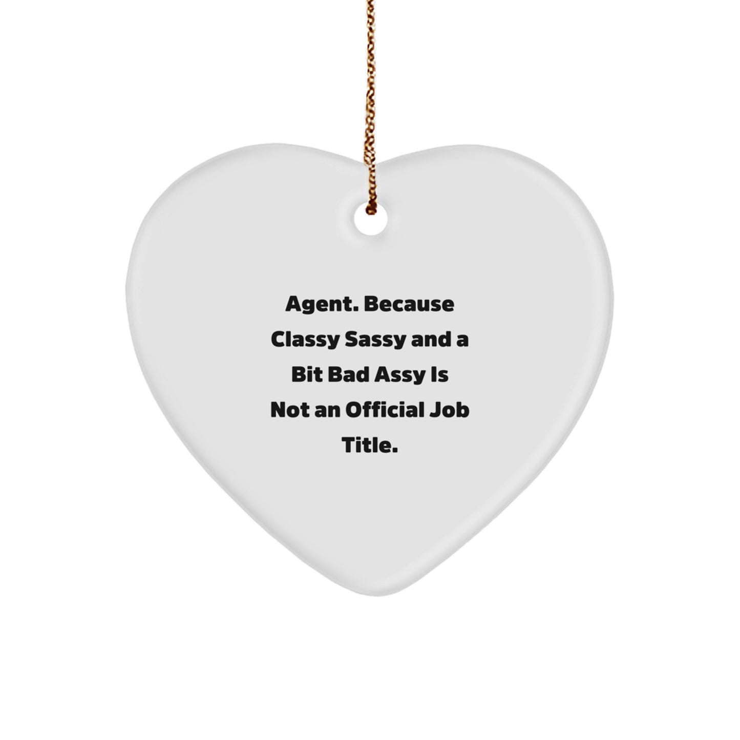 Funny Agent Heart Ornament Gifts from Friends and Family for Christmas, Agent Heart Decoration, Gift for Agent, Agent Agent Gifts, Funny Agent Gifts - Image 1