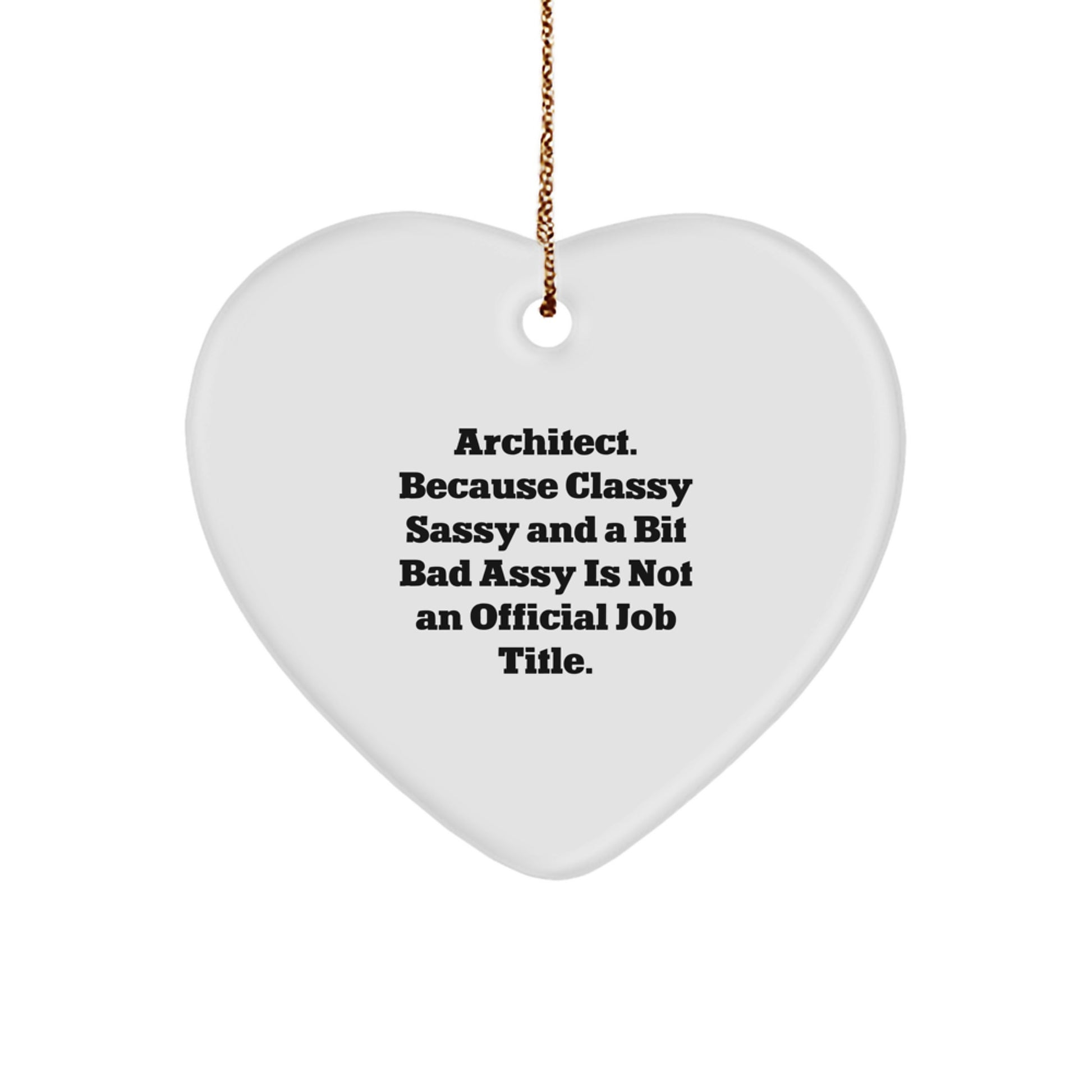 Architect Heart Ornament, Funny Quote Gifts from Men to Friends, Gifts for Christmas - Image 1