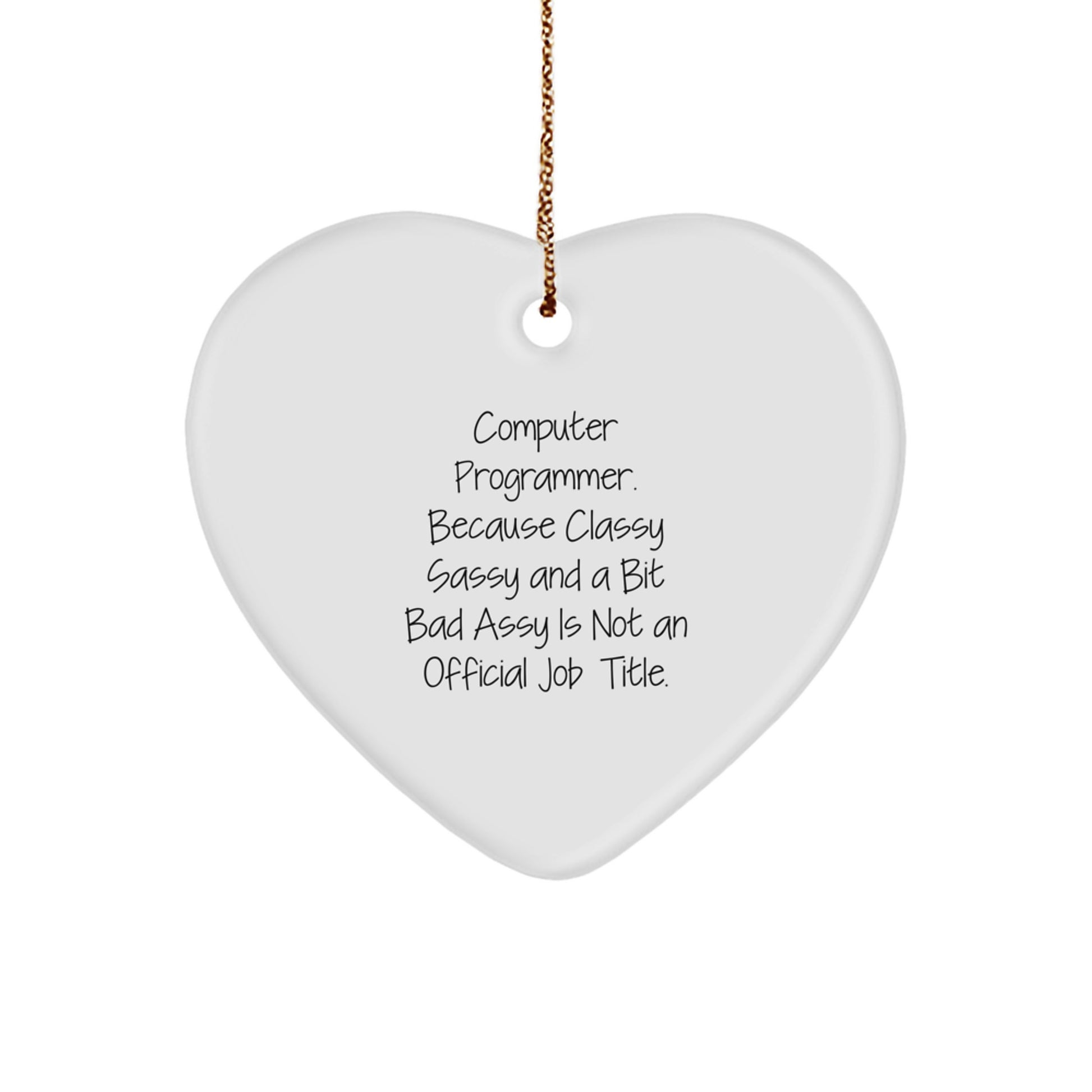 Funny Gift for Computer Programmer Friends from Men, Heart Ornament Computer Programmer Christmas Unique Gifts - Image 1