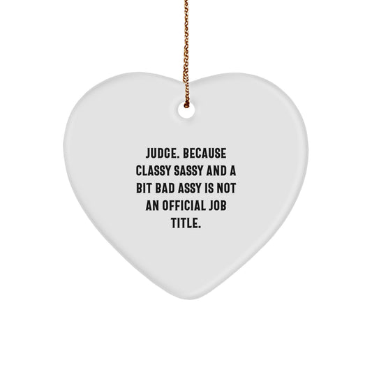 Funny Judge Heart Ornament Gifts from Friends to Men, Women, or Family for Christmas Unique - Image 1