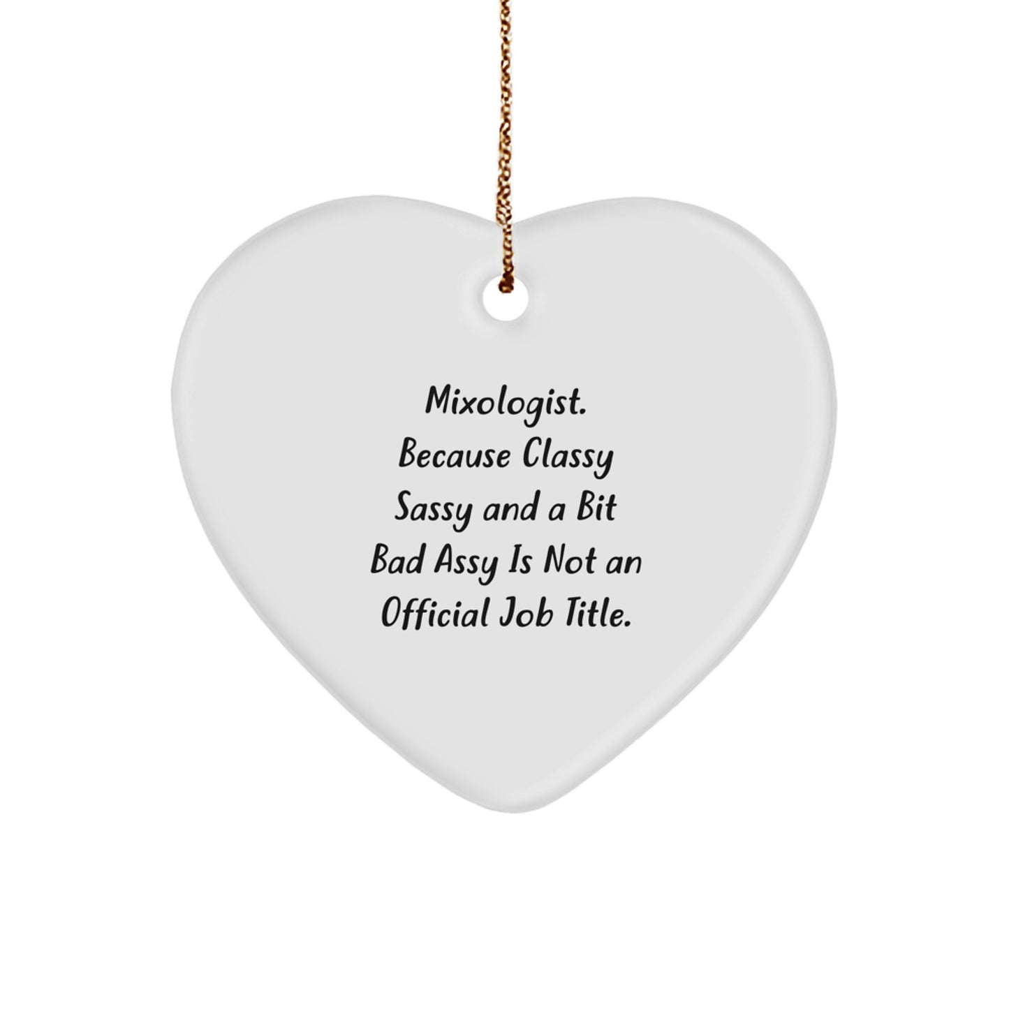 Funny Mixologist Gifts from Friends - Heart Ornament, Perfect for Christmas Unique Gifts for Him, Her, Coworkers, Family Members, Love to Drink and Laugh - Image 1