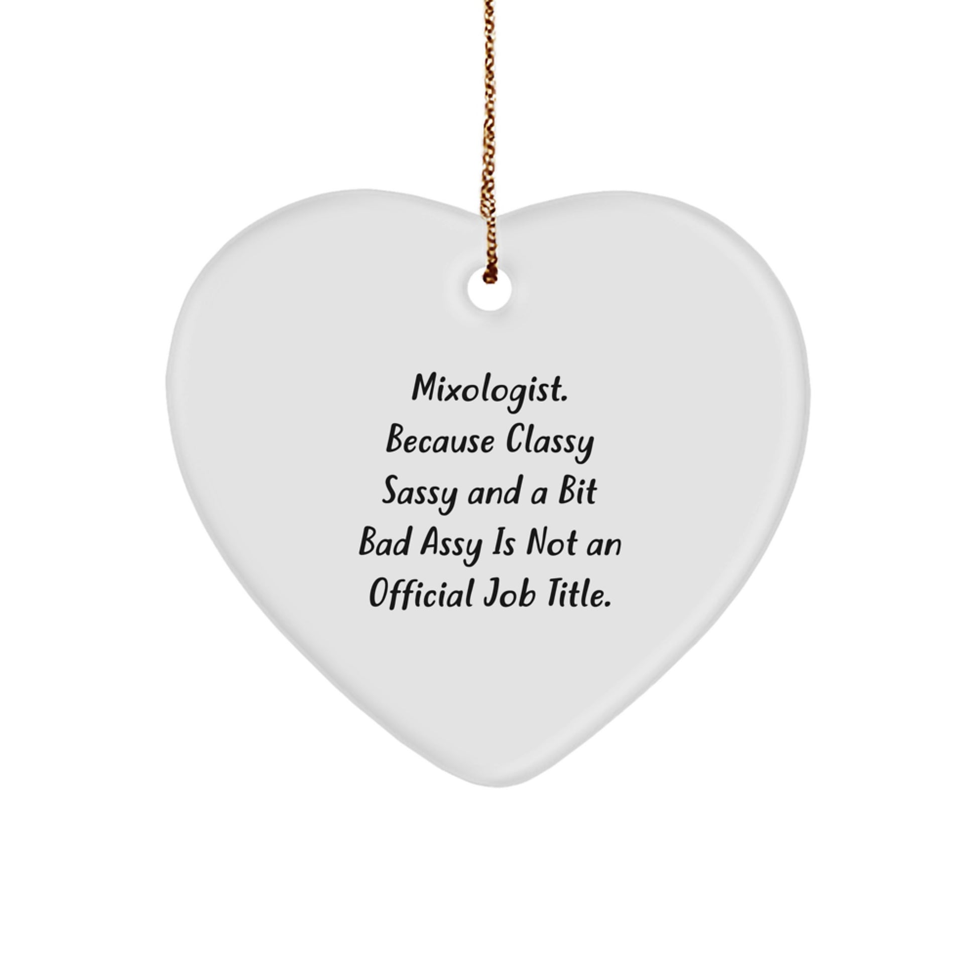 Funny Mixologist Gifts from Friends - Heart Ornament, Perfect for Christmas Unique Gifts for Him, Her, Coworkers, Family Members, Love to Drink and Laugh - Image 1