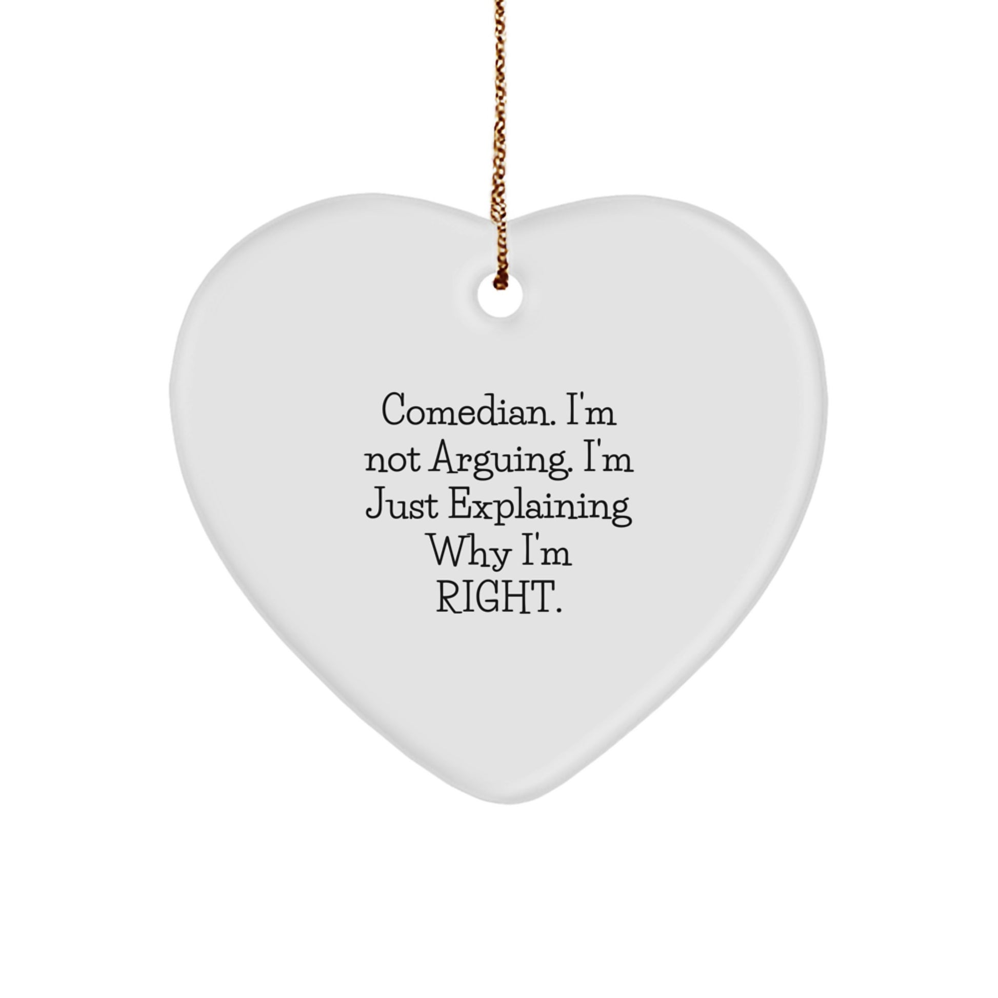 Funny Comedian Heart Ornament Gifts from Men to Comedian Friends, Comedian Unique Christmas Unique Gifts for Comedian Home Decor - Image 1