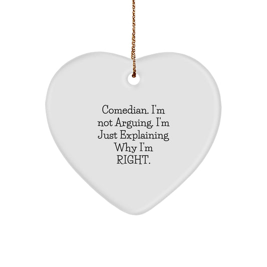 Funny Comedian Heart Ornament Gifts from Men to Comedian Friends, Comedian Unique Christmas Unique Gifts for Comedian Home Decor - Image 1