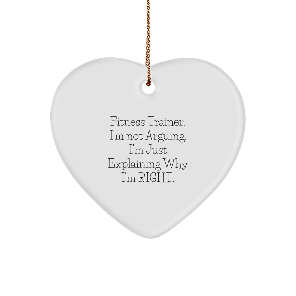 Funny Fitness Trainer Heart Ornament for Friends, Christmas Unique Gifts from Men, Women, Coworkers, Family, Fitness Trainer, Funny Heart Shaped Decorations - Image 1