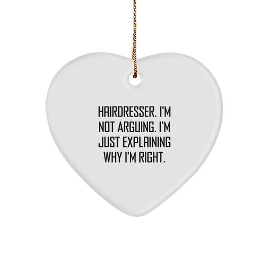 Funny Hairdresser Gifts from Friends for Hairdresser Christmas Unique Ornaments Heart Shaped Decorations - Image 1