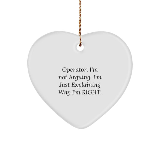Funny Operator Heart Ornament, Christmas Unique Gifts for Men, Women, Friends, Family from Operator's Loved Ones - Image 1