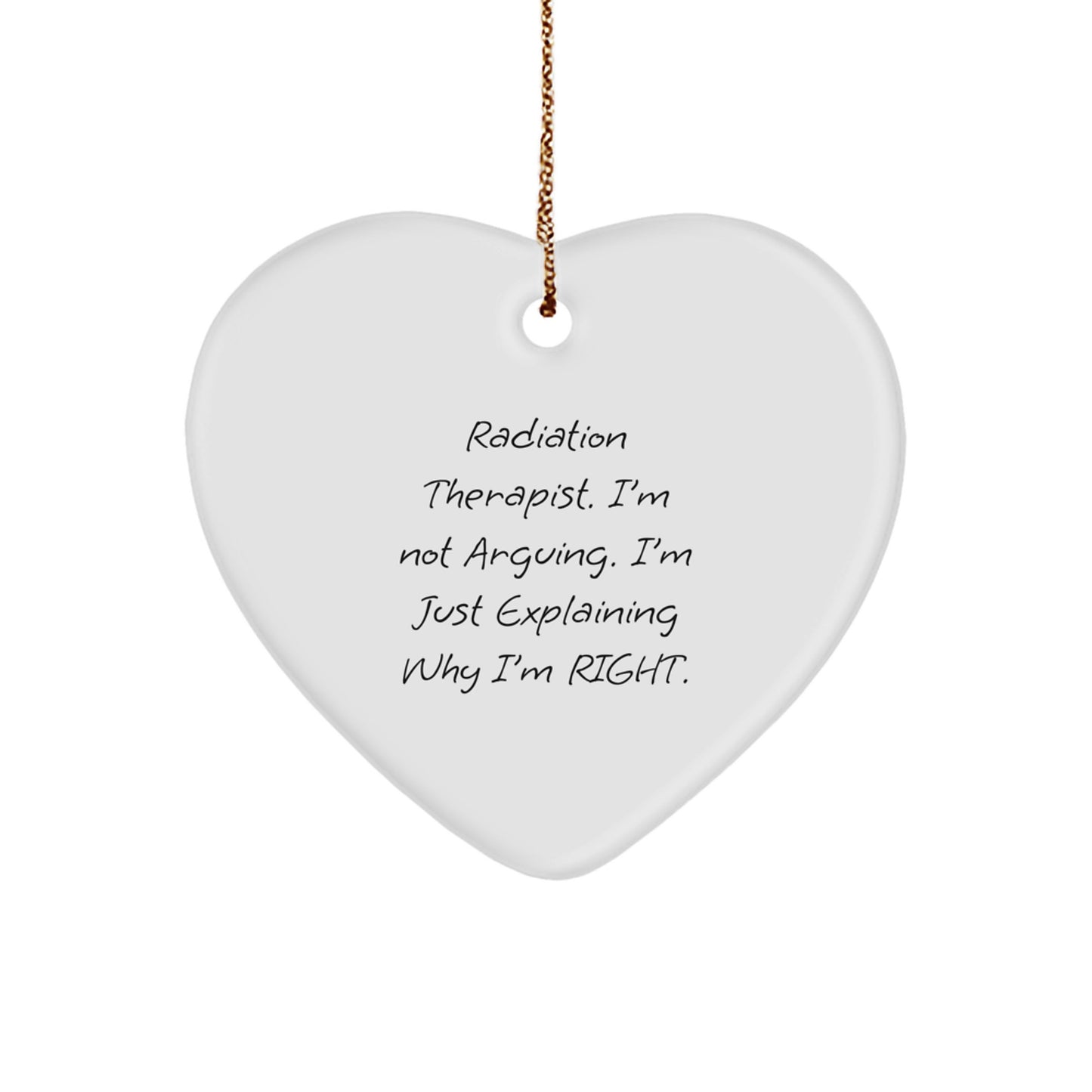 Funny Radiation Therapist Gifts from Friends, Heart Ornament Christmas Unique Present for Radiation Therapist Men Women - Image 1