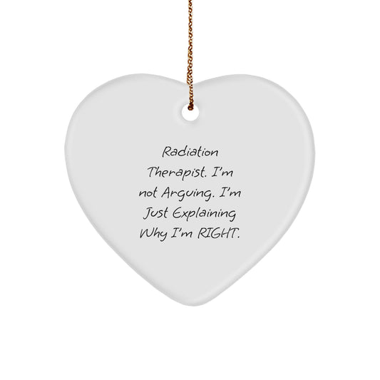 Funny Radiation Therapist Gifts from Friends, Heart Ornament Christmas Unique Present for Radiation Therapist Men Women - Image 1