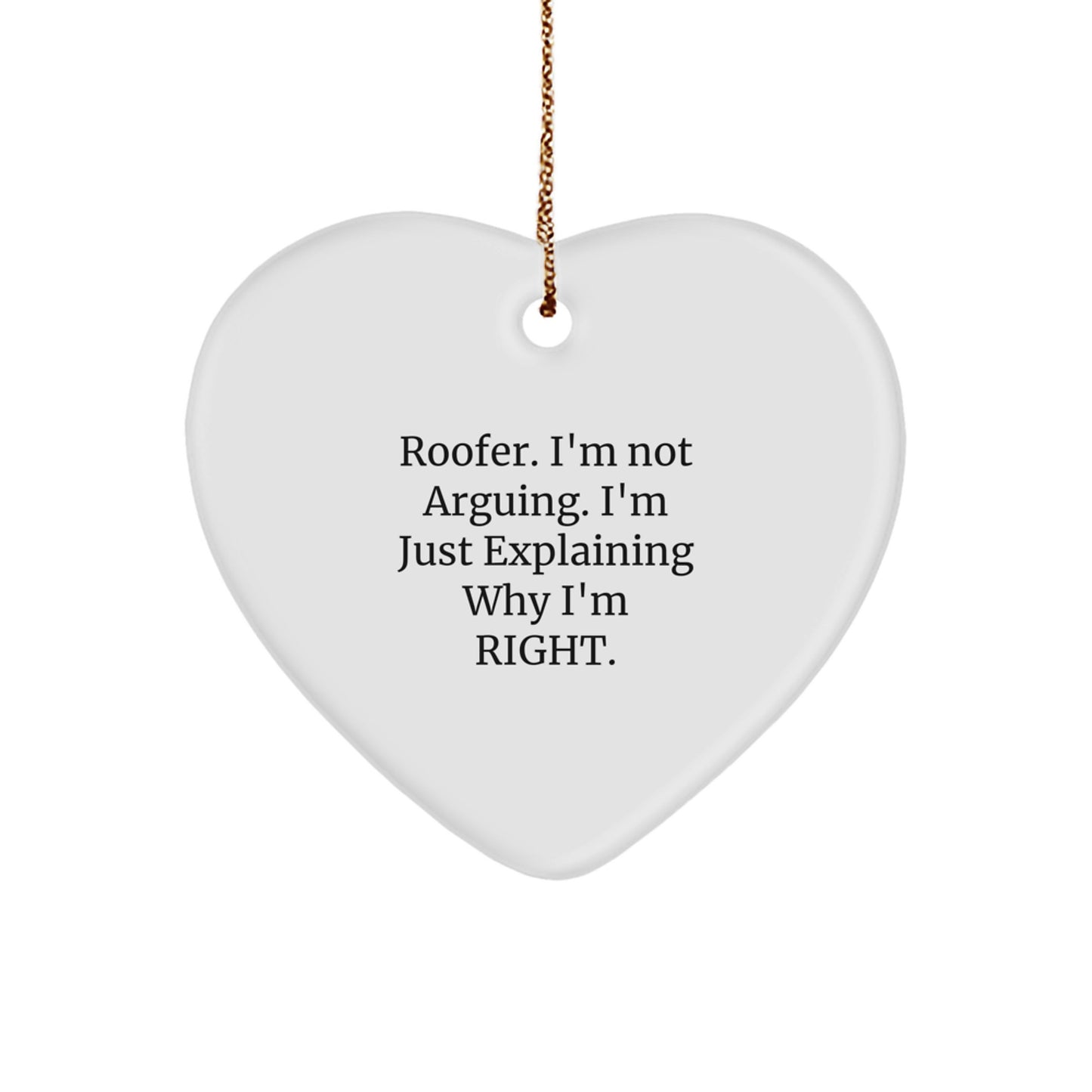 Funny Roofer Gifts for Christmas Unique Heart Ornament from Friends, Men, Women, Family - Image 1