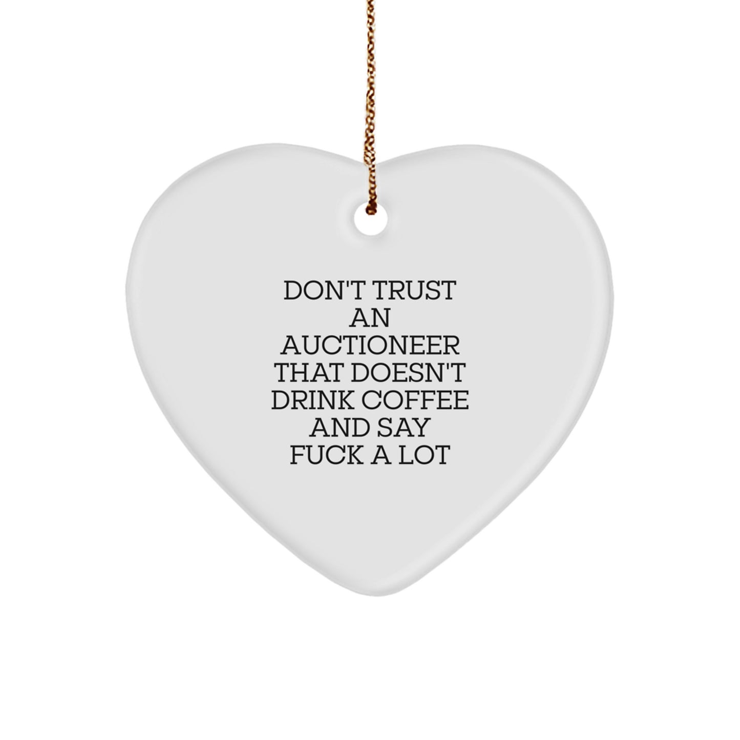 Funny Auctioneer Gifts from Men to Friends, Heart Ornament for Auctioneer Christmas Unique Gifts - Image 1