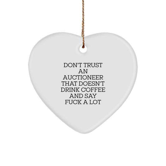 Funny Auctioneer Gifts from Men to Friends, Heart Ornament for Auctioneer Christmas Unique Gifts - Image 1