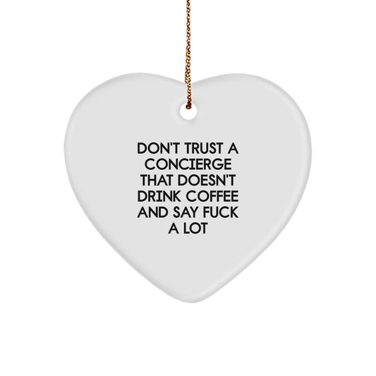 Funny Concierge Gifts for Men - 'Don't Trust A Concierge That Doesn't Drink Coffee And Say F--k A Lot' Christmas Unique Gifts from Friends for Concierge - Image 1