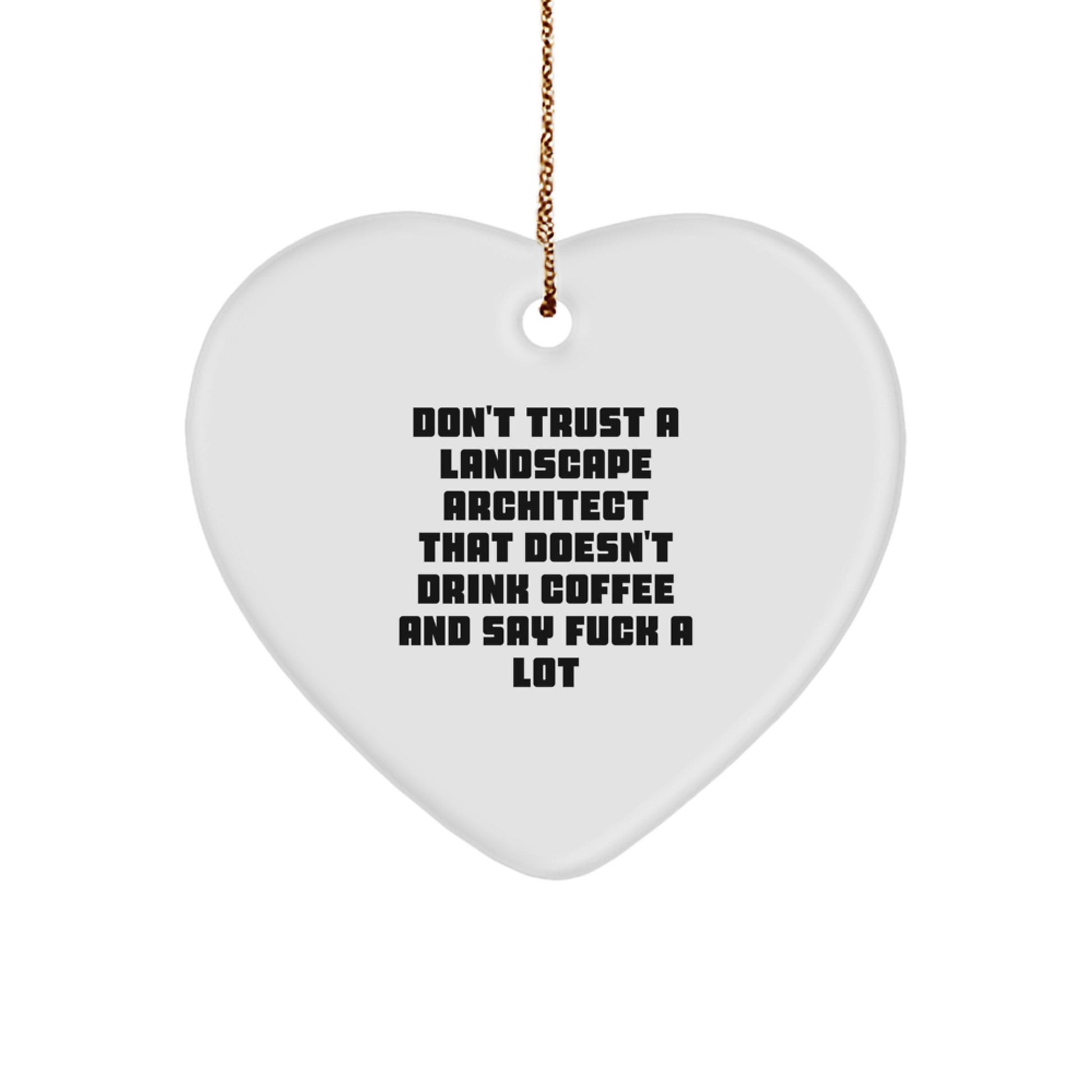 Funny Landscape Architect Heart Ornament Gifts from Men to Friends and Family for Christmas - Image 1