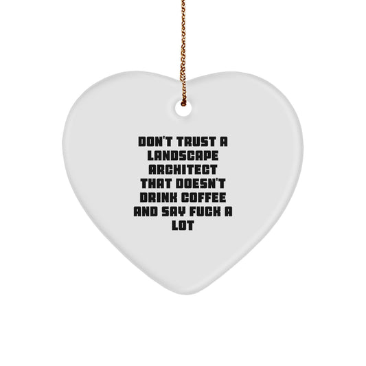 Funny Landscape Architect Heart Ornament Gifts from Men to Friends and Family for Christmas - Image 1