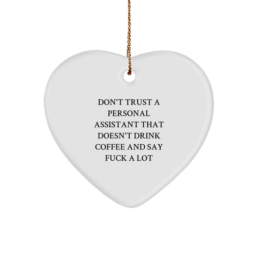 Funny Personal Assistant Gifts from Mom to Daughter - Christmas Unique Heart Ornament for Personal Assistant - Image 1