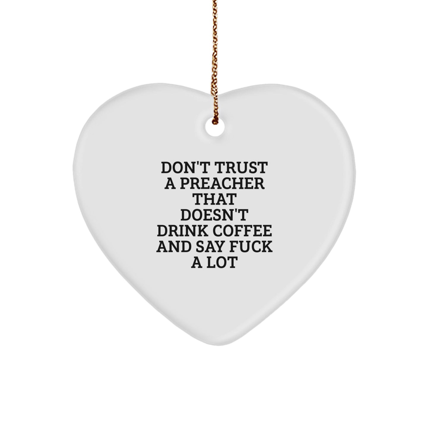 Funny Preacher Heart Ornament Gifts for Men from Friends on Christmas Unique - Image 1