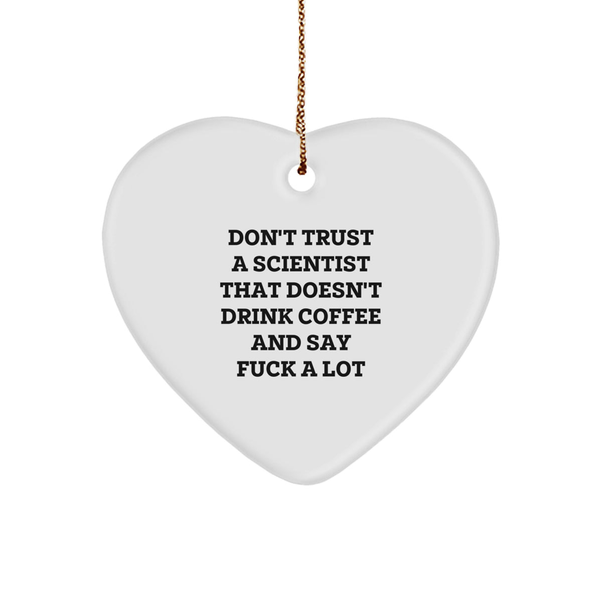Funny Scientist Heart Ornament Gifts from Friends, Coworkers, or Family for the Coffee-Loving Scientist This Christmas - Image 1