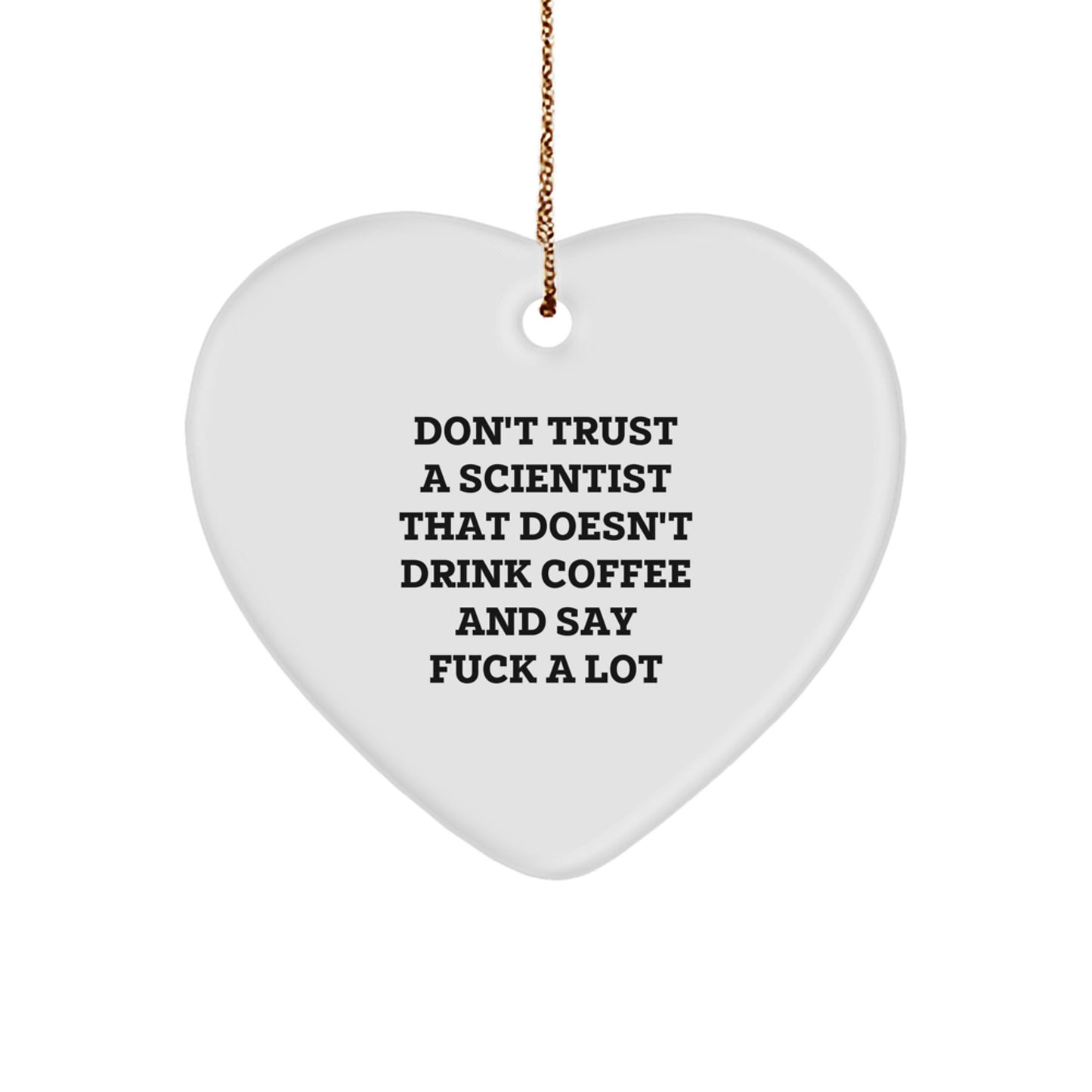 Funny Scientist Heart Ornament Gifts from Friends, Coworkers, or Family for the Coffee-Loving Scientist This Christmas - Image 1