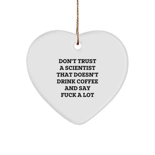 Funny Scientist Heart Ornament Gifts from Friends, Coworkers, or Family for the Coffee-Loving Scientist This Christmas - Image 1
