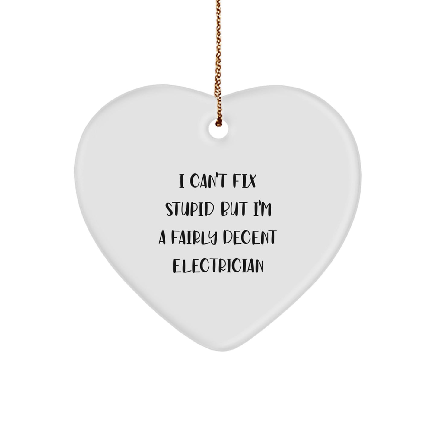Funny Electrician Heart Ornament Gifts from Friends for Electrician Men on Christmas Unique - Image 1