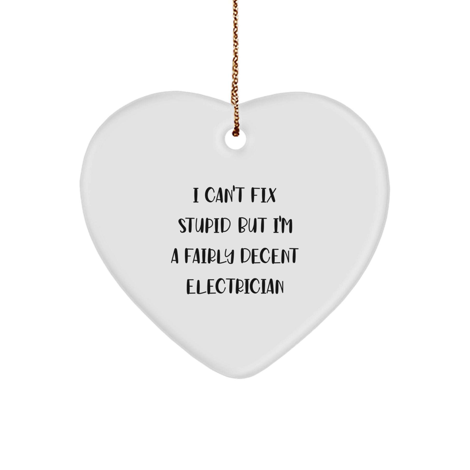 Funny Electrician Heart Ornament Gifts from Friends for Electrician Men on Christmas Unique - Image 1