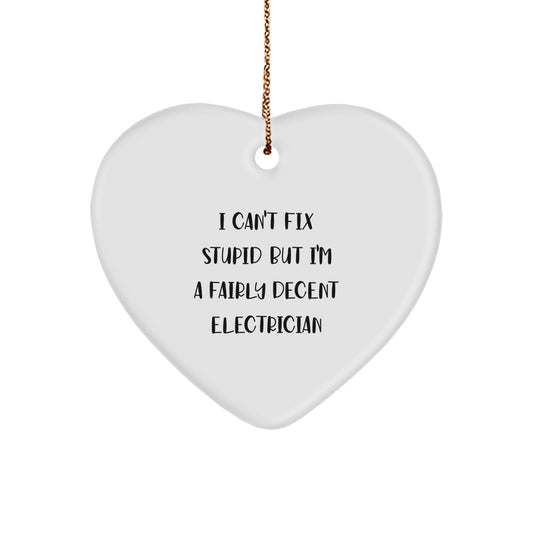 Funny Electrician Heart Ornament Gifts from Friends for Electrician Men on Christmas Unique - Image 1