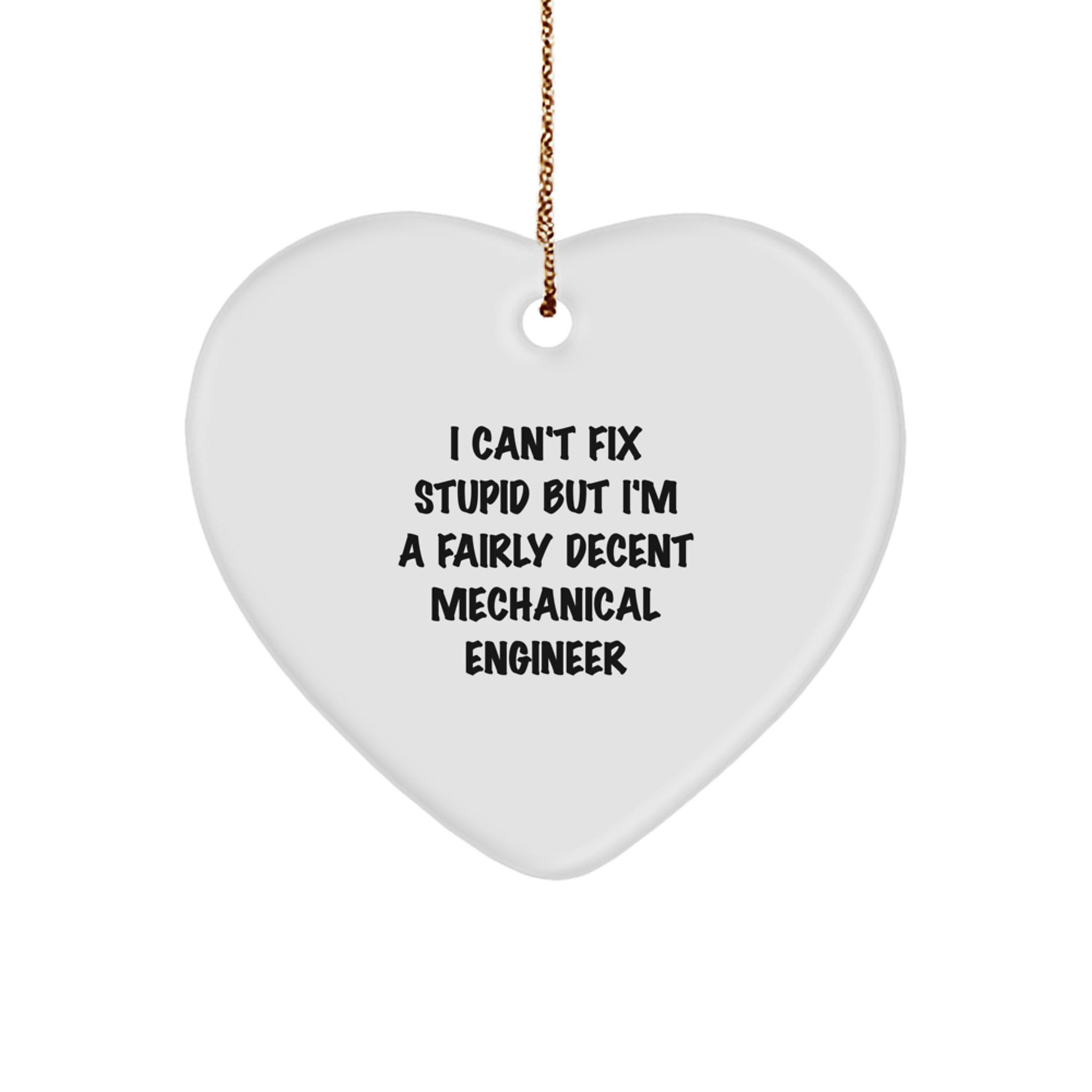 Funny Mechanical Engineer Heart Ornament Gifts from Friends for Men - Heartfelt Christmas Unique Decorations - Image 1