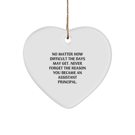 Inspirational Assistant Principal Christmas Unique Gifts from Friends, Heart Ornament for Assistant Principals, Quotes to Remind Never Forget the Reason You Became an Assistant Principal - Image 1