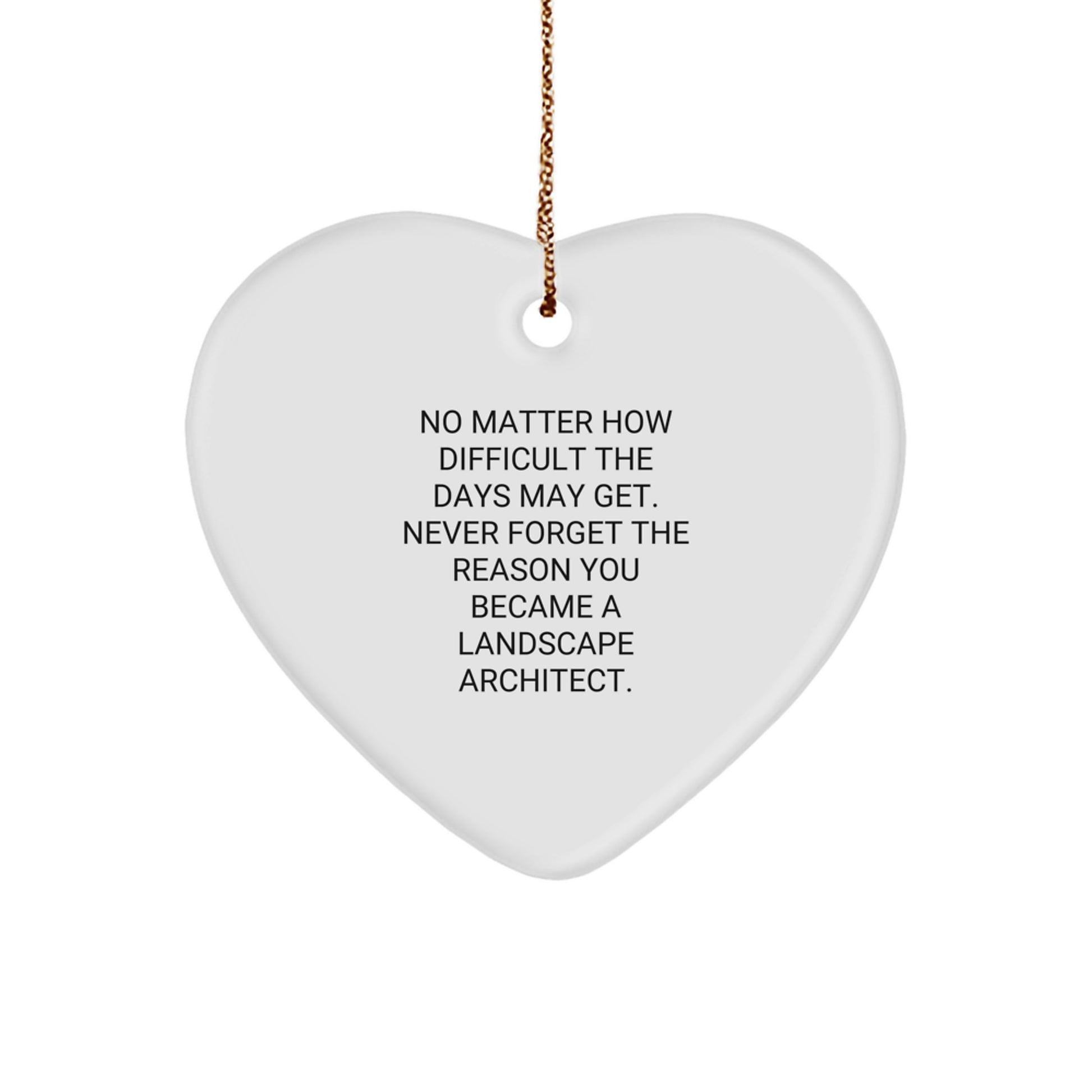 Landscape Architect Inspirational Heart Ornament Funny Quote Gifts from Family for Landscape Architect Christmas Unique Gifts - Image 1