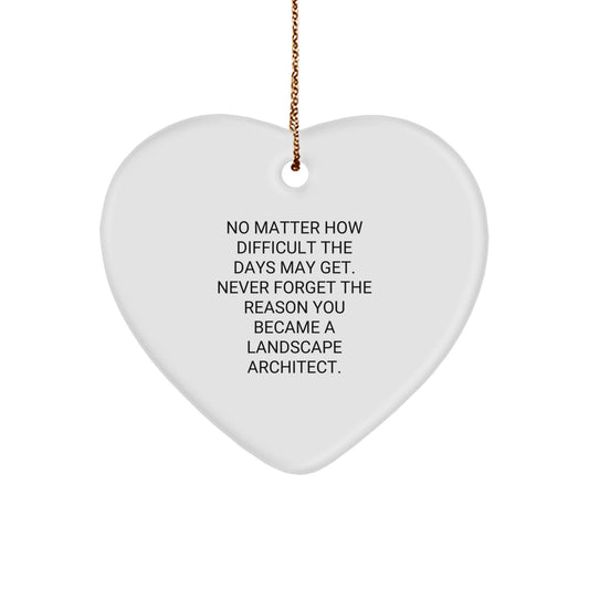 Landscape Architect Inspirational Heart Ornament Funny Quote Gifts from Family for Landscape Architect Christmas Unique Gifts - Image 1