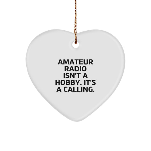 Funny Amateur Radio Heart Ornaments for Christmas Unique Gifts from Family, Friends, or Coworkers - Perfect for Amateur Radio Enthusiasts - Image 1