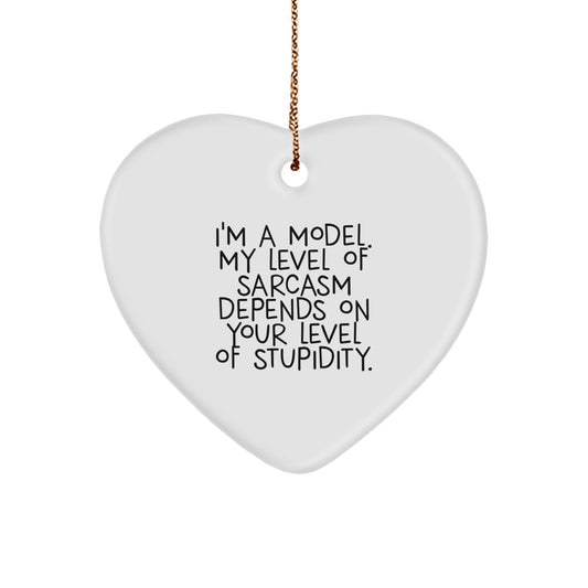 Funny Model Gifts, Unique Heart Ornament, Christmas, Model Heart Shaped Decor, Gifts from Friends, Gifts for Model - Image 1